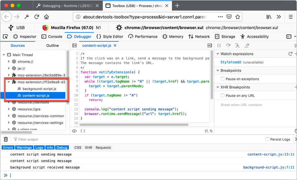 Device debugging